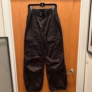 AKIRA Black Tactical Cargo Pants with Buttoned Waist